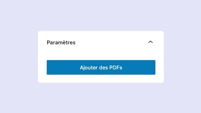 Paramètres de la galerie de PDFs